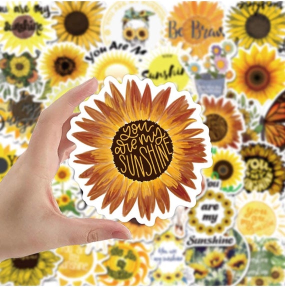 Sunflower Stickers, Cute, Waterproof, Aesthetic Trendy Stickers for Teens,  Perfect for Laptop, Hydro Flask, 1 Sticker or 5 Pack Stickers -   Australia