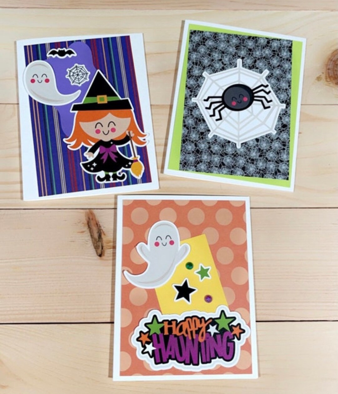 Halloween Cards, Kids Halloween Cards, Set of 3, Blank Cards Featuring ...
