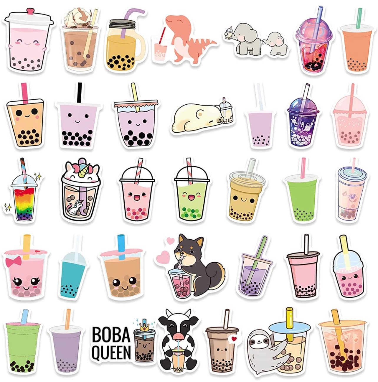 100 Pieces Boba Stickers, Cute Bubble Tea Stickers, Kawaii Drink Decals  Waterproof Vinyl Gifts for Phone, Laptop, Water 