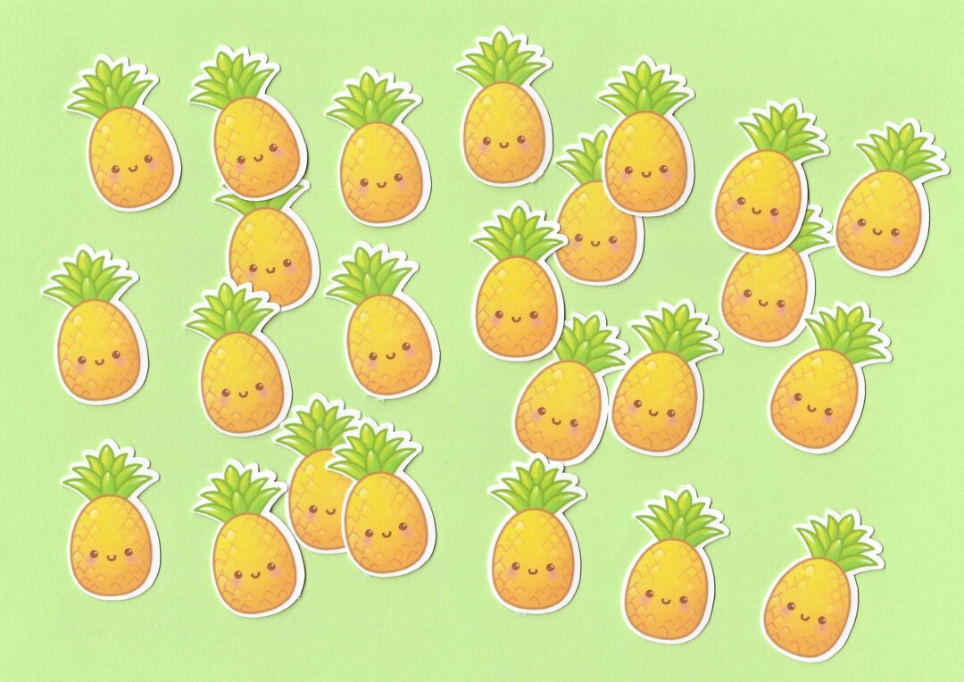 Pineapple Stickers, Fruit Stickers, Kawaii Sticker, Tumbler Sticker