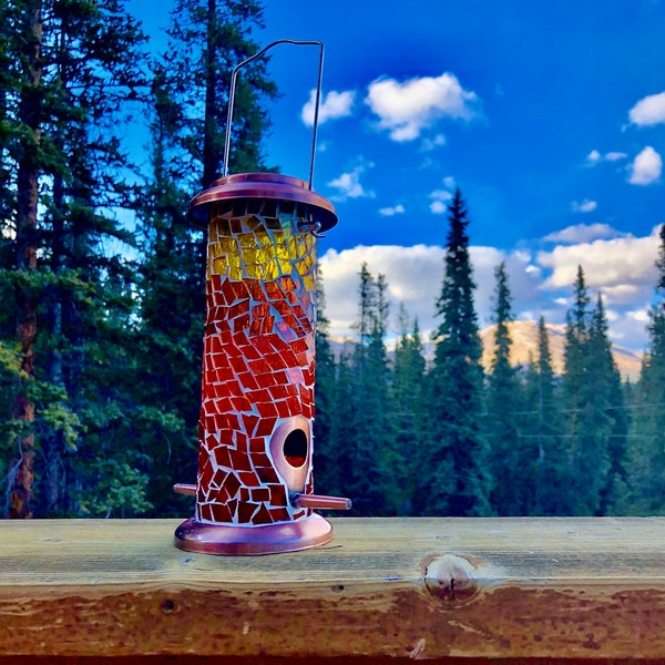 Mosaic Bird Feeder Etsy