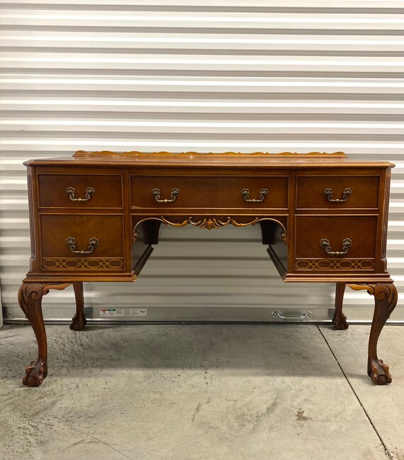 Ball Feet Vanity Desk Dressing Table, Antique Vanity Table With Drawers