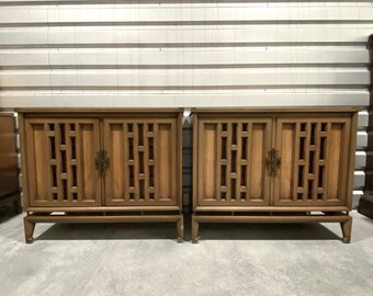 Pair of Mid Century Walnut Side Tables