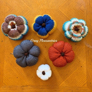 Fall Handmade Knitted and Crocheted Pumpkins Decor, Decorations, Halloween, Fall Colors