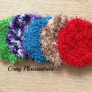 Set of Three Kitchen Scrubbies, Handmade, Crochet Reusable Scrubbies, Easter Basket Stuffer