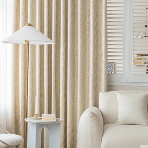 Extra long Curtain high celling tall window double side room divider curtain Drapery chevron gold metallic cream high-end Custom drape image 7