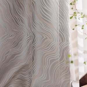Custom made Pair Curtain Modern decorative Window Drapery Luxury elegant metallic effect weave Floor Curtain Pattern bedroom living room