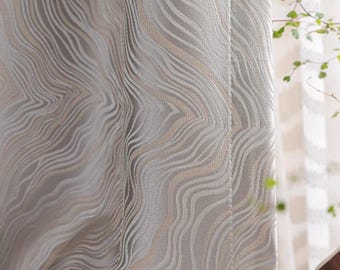 Custom made Pair Curtain Modern decorative Window Drapery Luxury elegant metallic effect weave Floor Curtain Pattern bedroom living room