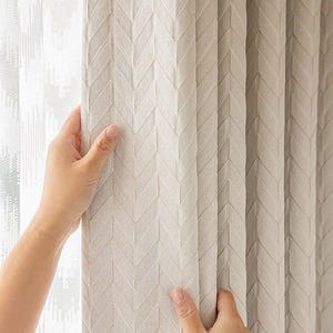 Custom Pair Curtain embossed v chevron pattern herringbone Ivory cream Curtain Pattern blackout Drapery kid bedroom luxury royal home decor image 3