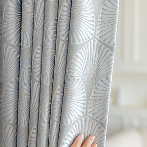 Three colors Custom Curtain Luxuries Drapery embroidery brocade pattern Autumn leaves Pattern tailor Floor Curtain Modern Window treatment
