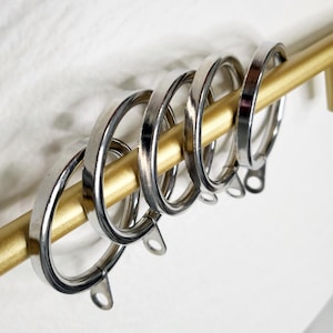 Stainless steel curtain ring with eyelets for Pleated curtain Pinch pleat Drapery rod ring durable solid Metal rings Curtain Silver Hooks