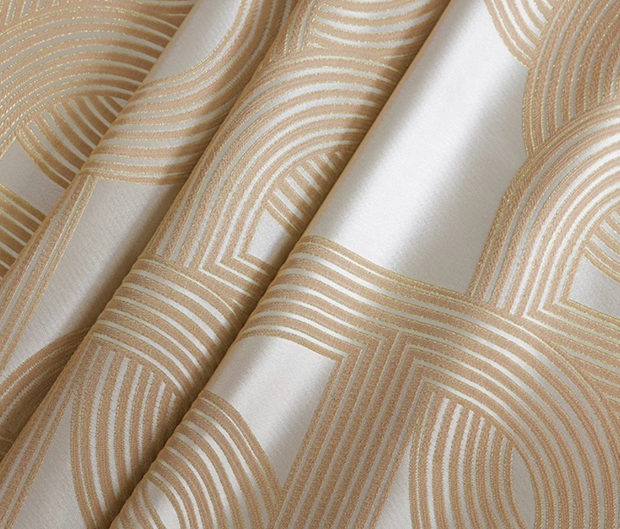 Custom Made Curtain Drapery Drape Link Chain Geometric Embroidery ...