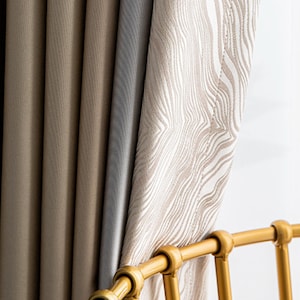 Unique 3 tones curtain Modern decorative Window custom drapery Luxury elegant Floor Curtain Pattern bedroom living room