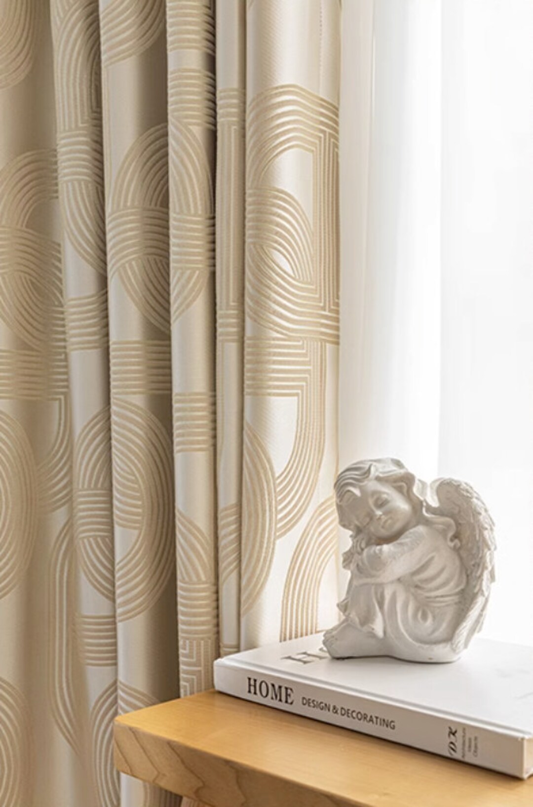 Custom Made Curtain Drapery Drape Link Chain Geometric Embroidery ...