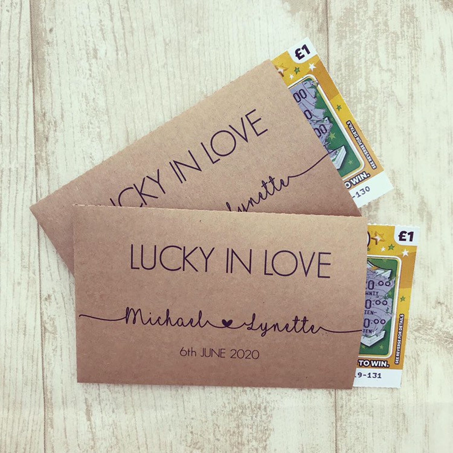 Scratch Card Holder Lottery Ticket Holder Lucky in Love Etsy UK