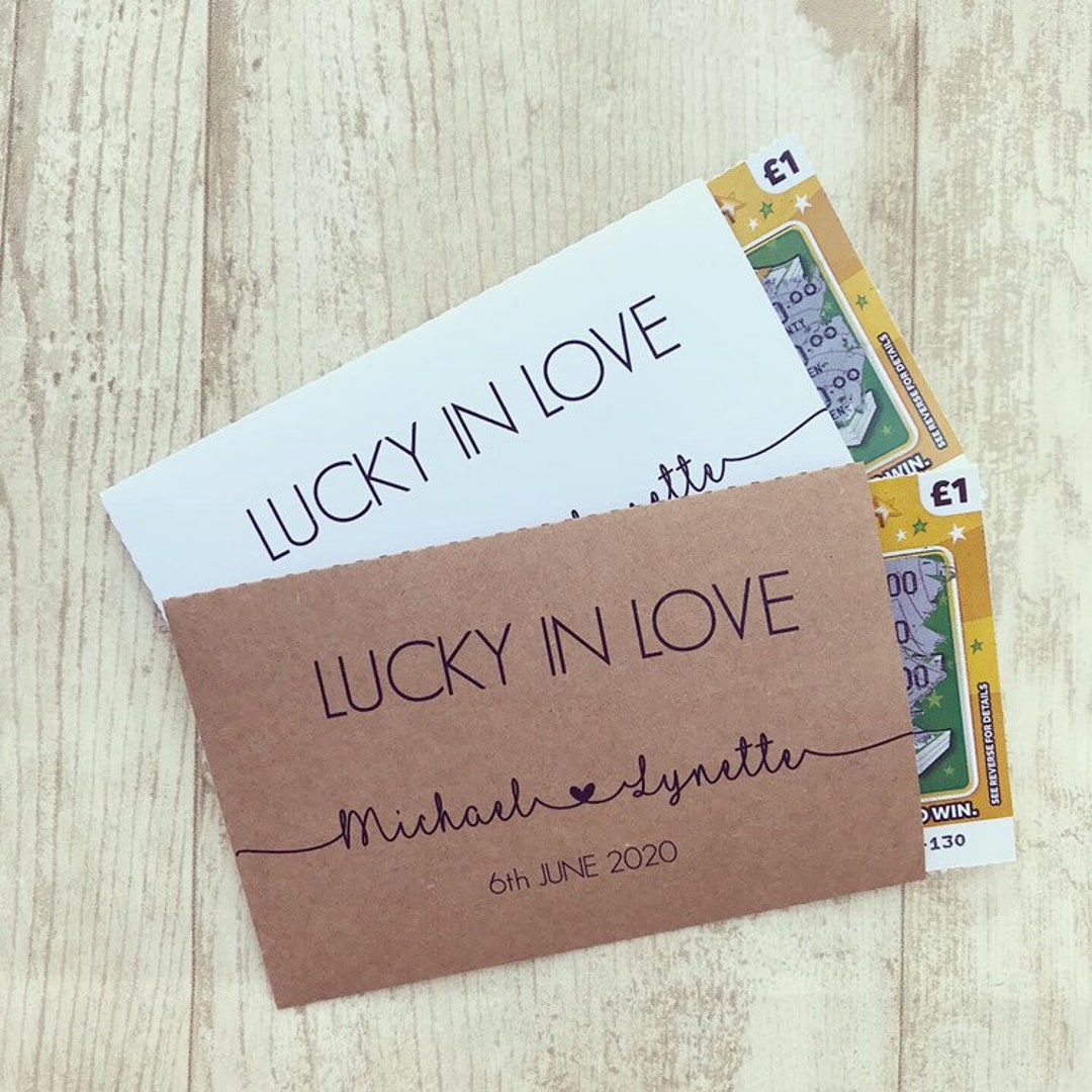 Scratch Card Holder Lottery Ticket Holder Lucky in Love Personalised  Wedding Favour - Etsy