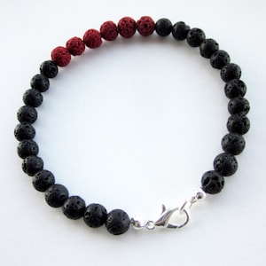 Black and Red Lava Rock Bracelet image 1