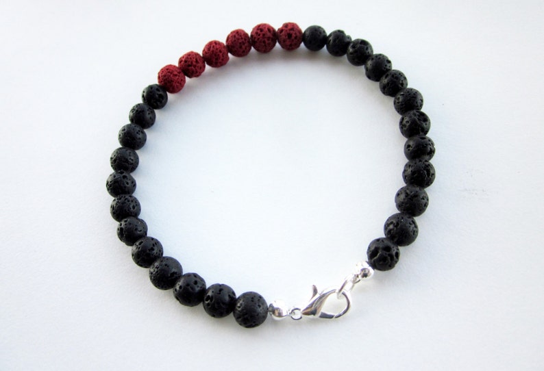 Black and Red Lava Rock Bracelet image 1
