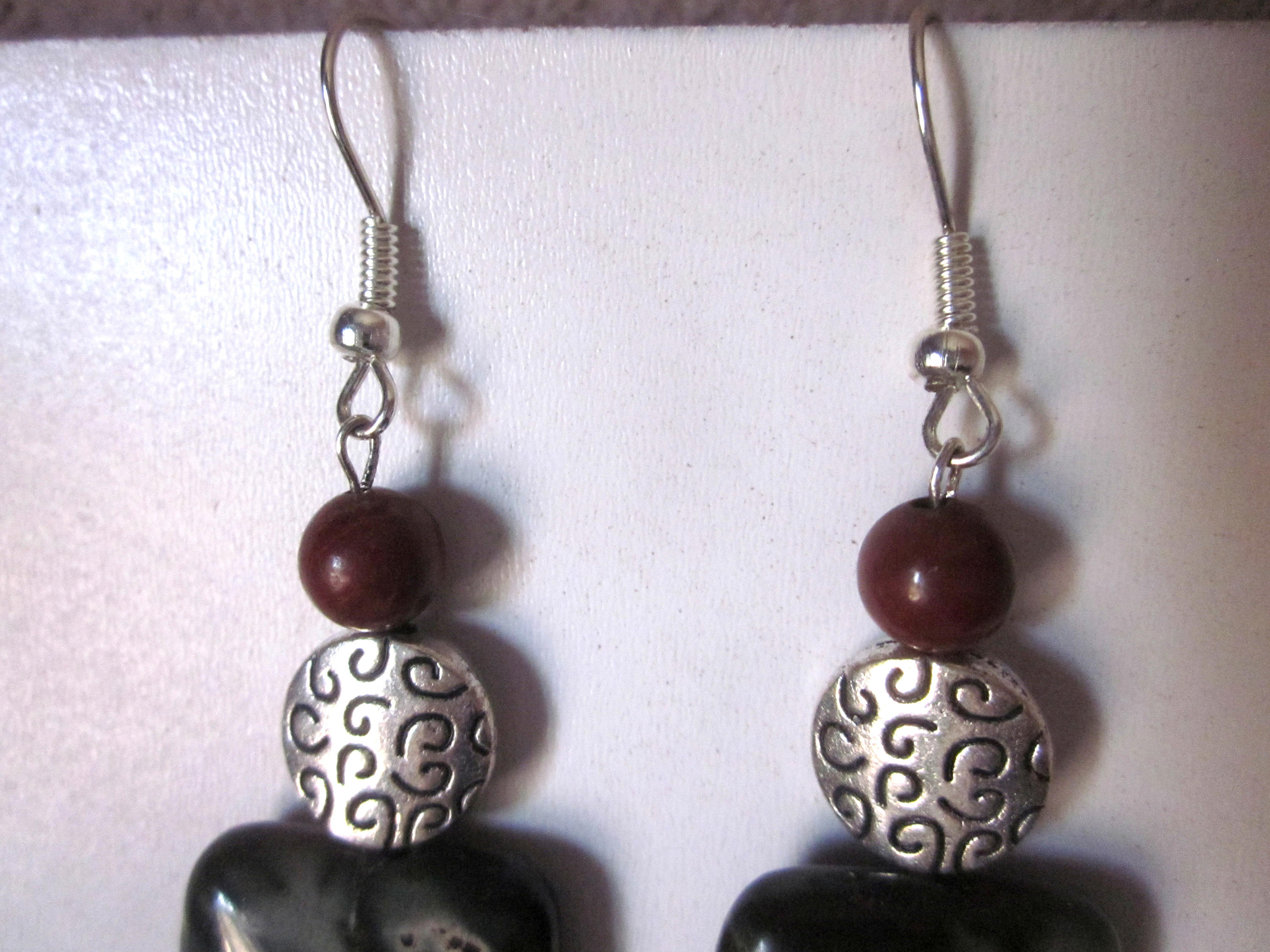 •WEEPING WILLOW• picasso jasper + silver earrings main image 0