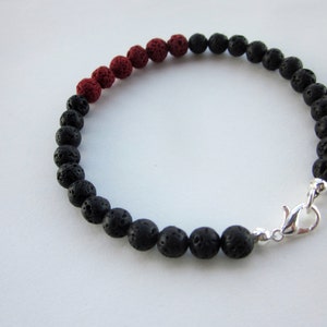 Black and Red Lava Rock Bracelet image 3