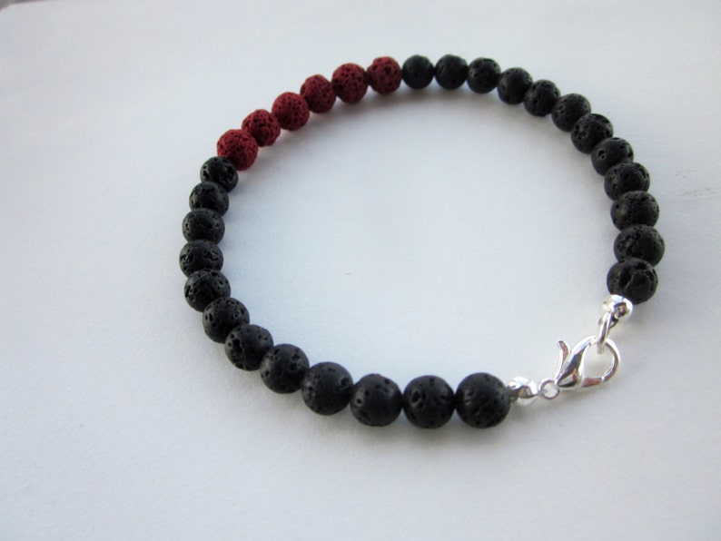 Black and Red Lava Rock Bracelet image 3