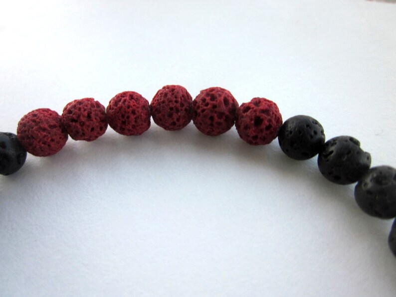 Black and Red Lava Rock Bracelet image 4