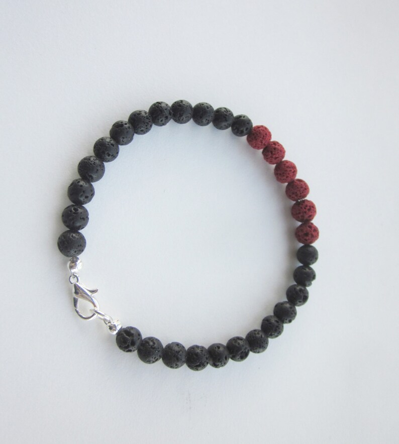 Black and Red Lava Rock Bracelet image 2