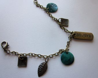 Believe Antique Bronze Charm Bracelet