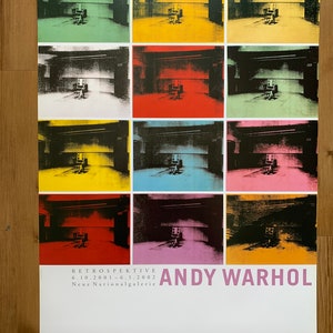 Andy Warhol Original 2002 Exhibition Poster Electric Chairs European Showcase Pop Art Print Museum poster Retro Poster Warhol Colorful Art