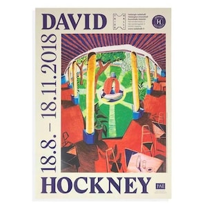 Cartel original de la exposición de David Hockney de 2018 en Finlandia