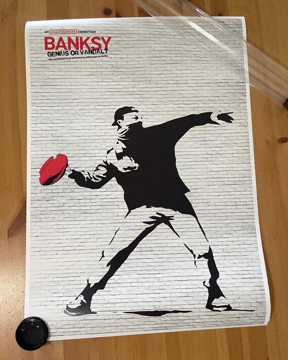 Original Banksy Genius or Vandal Fine Art Exhibition Poster From 