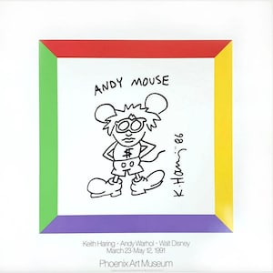 Keith Haring, Andy Warhol, Andy Mouse, Original Exhibition Museum Poster