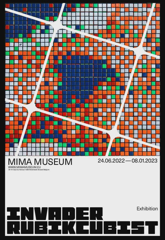 Rubik's Cube, Original Museum Poster Invader Street Artist - Etsy