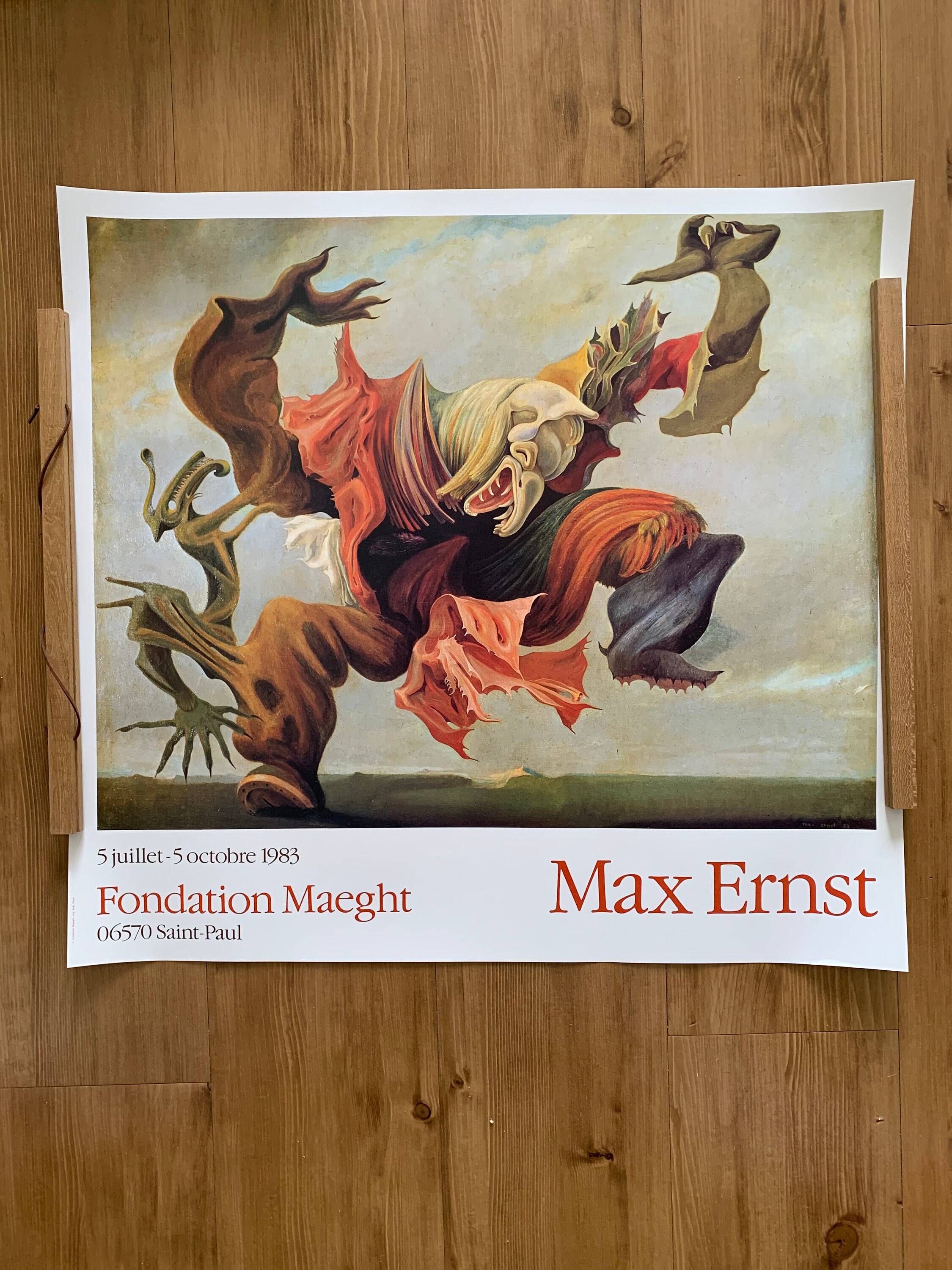 Max Ernst Original 1983 Exhibition Poster Surreal Subject Etsy