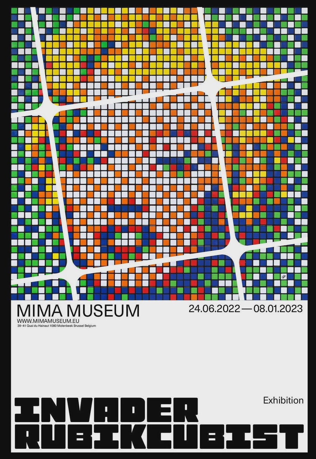 インベーダー　ルービックキューブ　海外個展限定 ルービックキューブ、オリジナル美術館ポスター、インベーダー