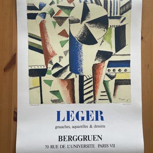 Original Fernand Leger 1979 Lithograph Exhibition Poster From European Showcase GALLERY BERGGRUEN