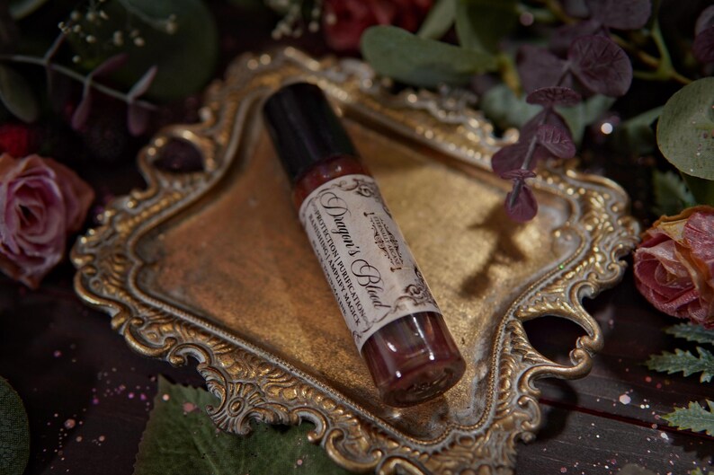 Dragon's Blood Crystal Infused Perfume Oil Roll On | Protection Oil | Strengthen Spells | Red Garnet Crystal Ritual Oil | Anointing Oil zdjęcie 6