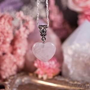 Aphrodite&#39;s Heart™ Rose Quartz Heart Necklace | Beauty and Love | Goddess Necklace | Heart Pendant | Crystal Necklace | Heart Necklace