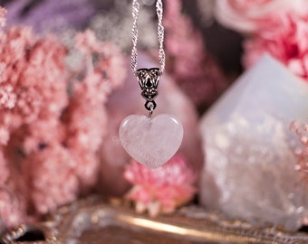 Aphrodite's Heart™ Rose Quartz Heart Necklace | Beauty and Love | Goddess Necklace | Heart Pendant | Crystal Necklace | Heart Necklace