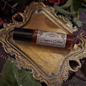 Dragon's Blood Crystal Infused Perfume Oil Roll On | Protection Oil | Strengthen Spells | Red Garnet Crystal Ritual Oil | Anointing Oil zdjęcie 17