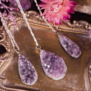 Amethyst Druzy Necklace | Raw Amethyst | Witchy Jewelry | Crystal Necklace | Crystal Pendant | Amethyst Jewelry | Amethyst Charm