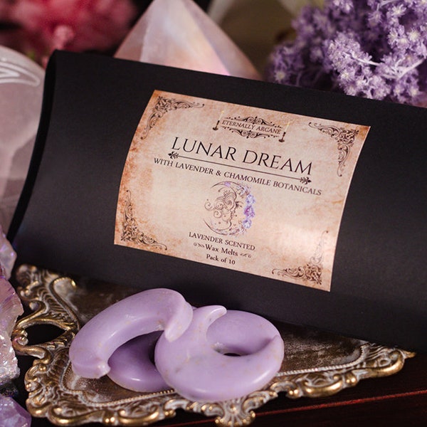 Lunar Dream Lavande & Camomille Wax Melts ~ Sleep Aid | Cire apaisante | lune lunaire | Cadeau | Fondants de cire végétaliens | Tartelettes à la cire