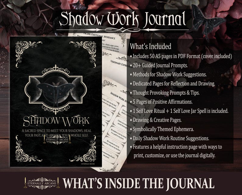 Shadow Work Journal ~ Printable & Digital Grimoire Pages A5 US Letter ...