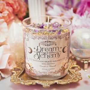 THE ORIGINAL Dream Alchemy™ Dream Magick Ritual Candle | Intuitive Dreams Spell Candle | Moon Magick | Witchcraft Candle | Witch Candle