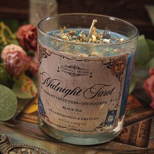 Midnight Tarot™ Ritual Candle ~ Divination Candle, Tarot Reading, Third Eye Awakening, Intuition, Shadow Work, Tarot Gifts