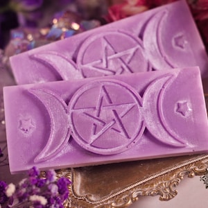 Triple Moon Pentacle Snap Bar Wax Melts ~ Lavender & Sage Pentagram Wax Melts | Witchy Wax Melts | Witchy Gifts | Triple Moon Goddess