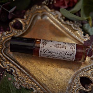 Dragon's Blood Crystal Infused Perfume Oil Roll On | Protection Oil | Strengthen Spells | Red Garnet Crystal Ritual Oil | Anointing Oil zdjęcie 12