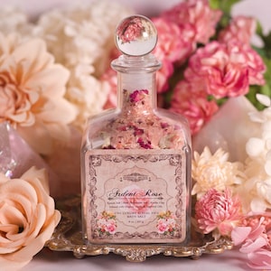 Sal de baño de lujo Ardent Rose™ para el amor propio con arcilla de caolín rosa / Hechizo de amor / Baño de atracción / Ritual de amor propio / Sal de baño botánica
