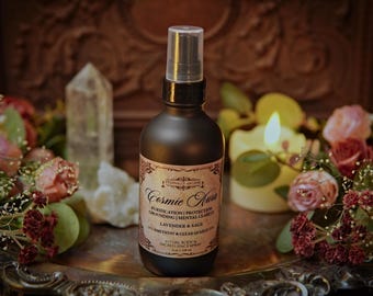 Cosmic Aura Mist™ Spiritual Cleansing | Crystal Spray | Sacred Smudge | Purification Smokeless Smudge Spray | Room, Linen, Pillow, Spray