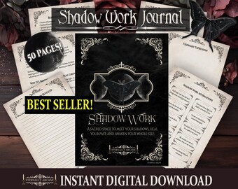 Shadow Work Journal ~ Printable & Digital Grimoire Pages A5 US Letter, Spell Book, Book of Shadows, Mental Health Journal, Witchy Journal